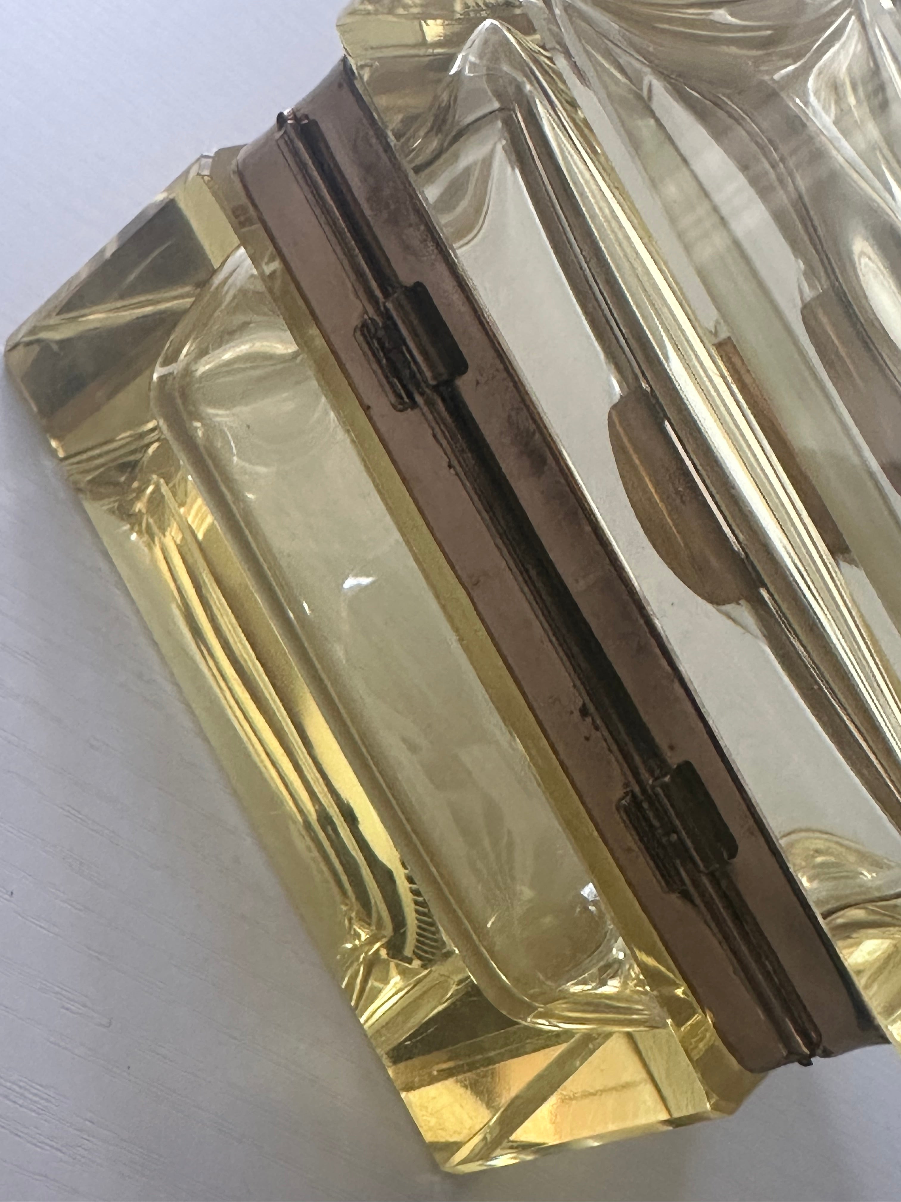 Vintage Italian Murano Yellow Casket Box with Key and Tassel